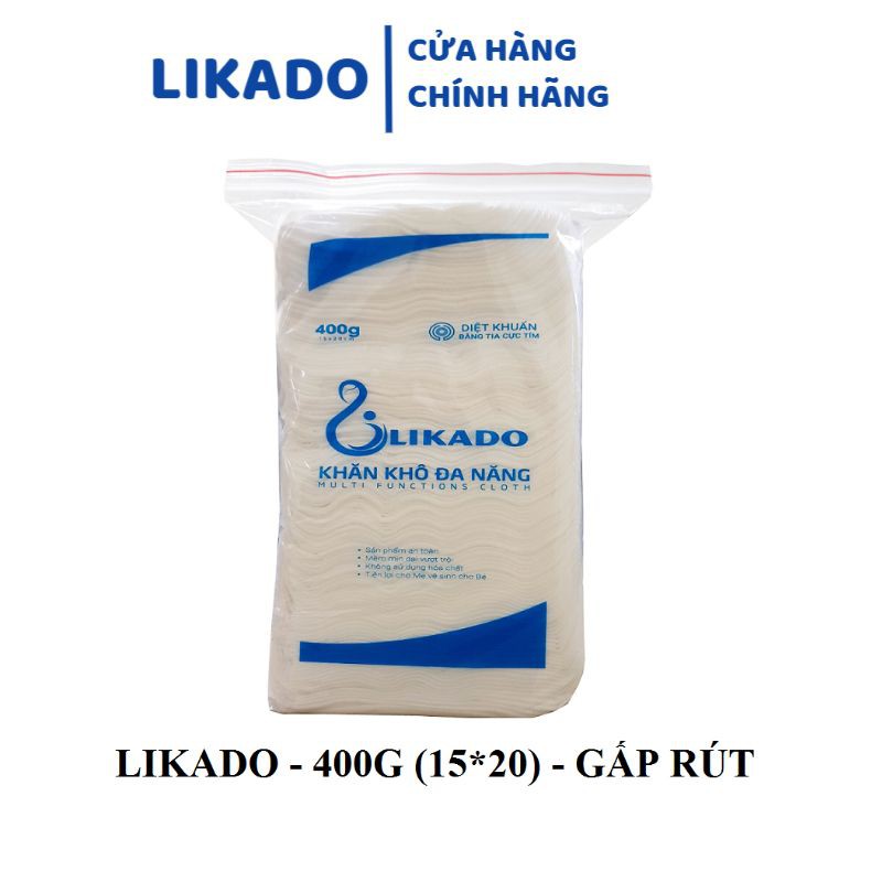 [LIKADO] Khăn vải đa năng Likado loại 400G kích thước (15x20cm), 270 tờ (5 TẶNG 1)