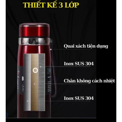 Bình Giữ Nhiệt Inox Bottle Sport 1000ML INOX 304 Kiểu Dáng Thể Thao Có Dây Xách ( SP001908)