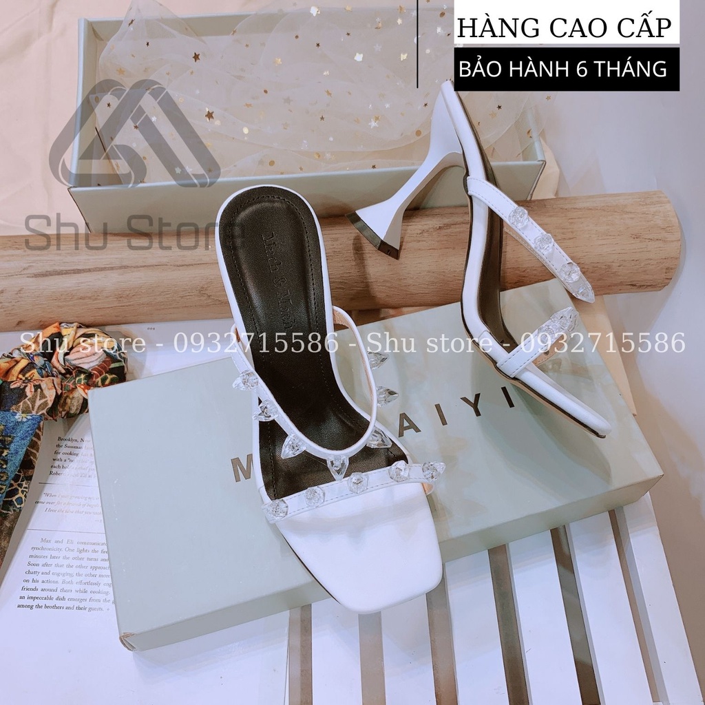 DÉP CAO GÓT SHU STORE - -DÉP CAO GÓT 9 PHÂN - DÉP THỜI TRANG NỮ 2 QUAI ĐÍNH HẠT THỦY TINH CỰC ĐẸP