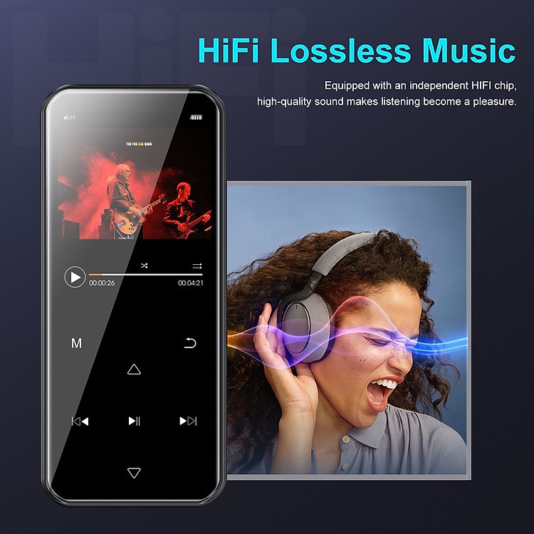 (QUÀ TẶNG 99K) Máy Nghe Nhạc MP3 Màn Hình Cảm Ứng Bluetooth Ruizu D19 Bộ Nhớ Trong 16GB - Hàng Chính Hãng
