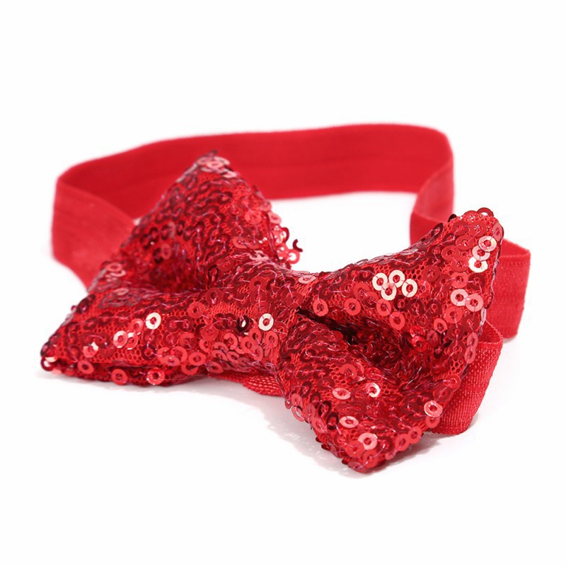 Băng đô cho bé sơ sinh turban nơ to đính sequin óng ánh, vòng đầu kim sa công chúa kiểu dáng Hàn Quốc quà tặng shopNEM