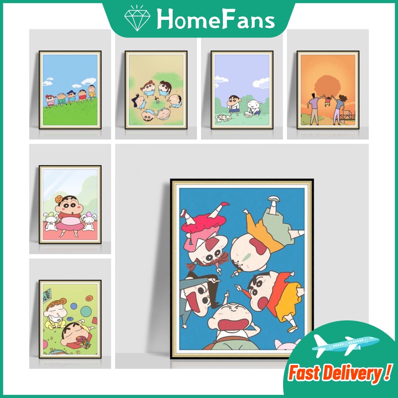 Bộ Tranh Đính Đá 5D Tự Làm 30x40cm / 40x50cm Hình Cậu Bé Bút Chì Shin-chan Nhật Bản Thích Hợp Làm Quà Tặng Trang Trí Nhà Cửa