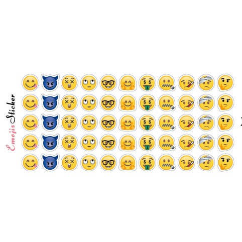 Set 6 tấm Sticker mặt cười - Văn Phòng Phẩm Sáng Tạo