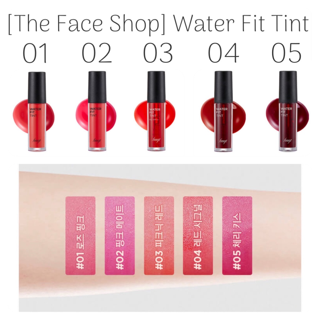 THE FACE SHOP Son Tint Cho Màu Hồng Hồng -02 Mate -03 Picnic Red -04 -05 Cherry Kiss -05
