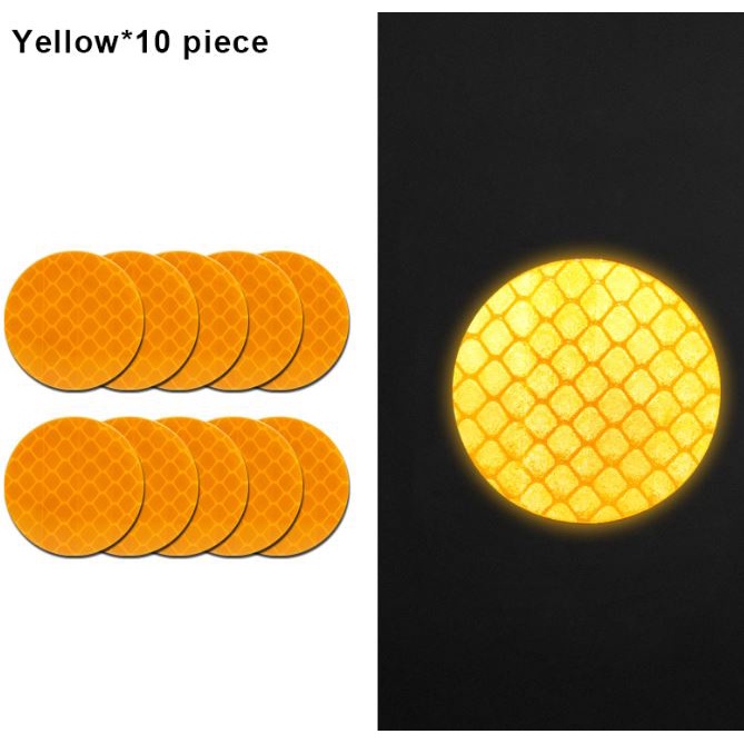 Bộ 10 Miếng Decal Phản Quang Tròn dán xe đạp Rider Ace DC011