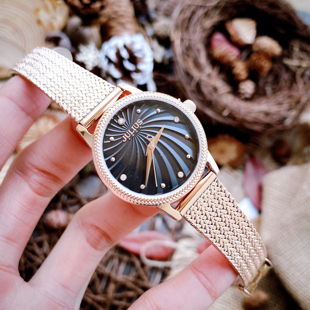Đồng hồ nữ JA-1219D Julius Hàn Quốc dây thép