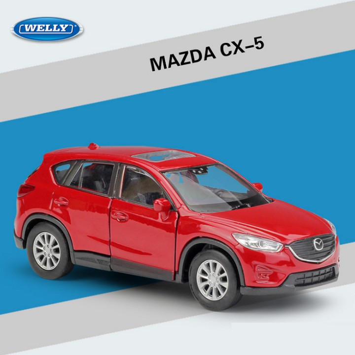 Mô hình xe ô tô Mazda CX5 tỉ lệ 1:36 xe bằng sắt chạy cót mở 2 cửa trước - xe ô tô đồ chơi trẻ em