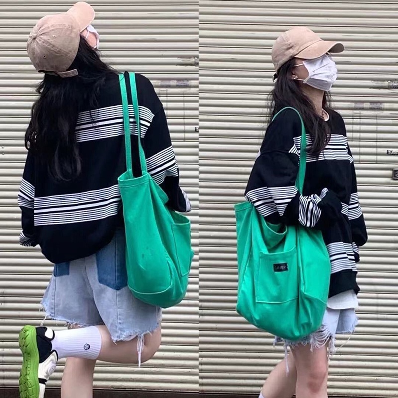 Áo Sweater Cổ Tròn Tay Dài Dáng Rộng Kẻ Sọc Kiểu Retro Đường Phố Cho Nữ