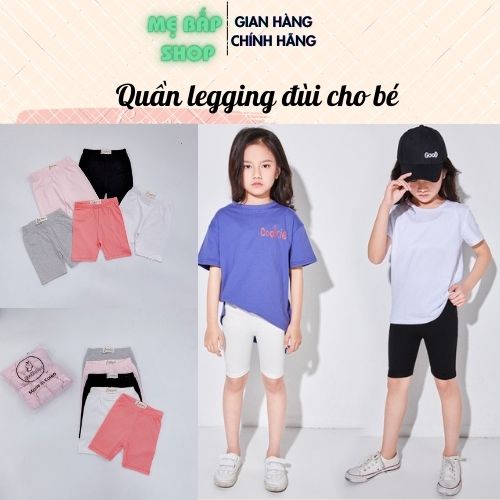 Quần legging đùi cho bé gái chất cotton co giãn 4 chiều, mềm mại, không bai dão, xù lông size từ 7 đến 18kg Mẹ Bắp Shop