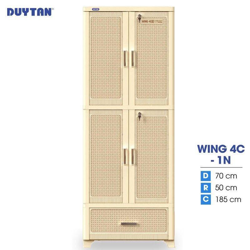 Tủ Wing 4C-1N (DUY TÂN) - 2 buồng treo đồ và 1 ngăn chứa quần áo