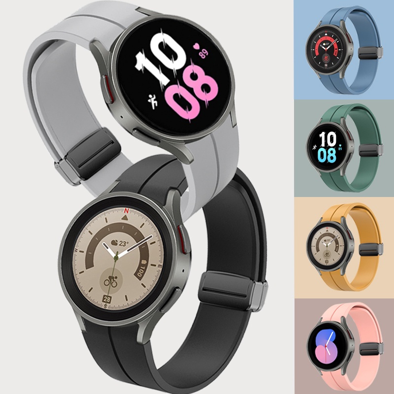 Dây Đeo Silicon Có Khóa Nam Châm Cho Đồng Hồ Thông Minh Samsung Galaxy Watch 5 44 40mm 5 Pro 45mm 4 Classic 46 42mm
