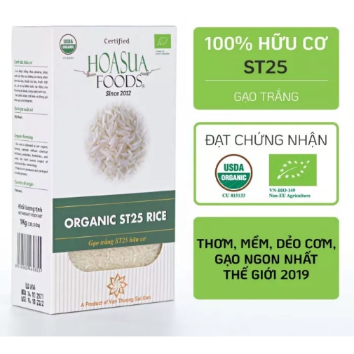 Gạo trắng hữu cơ Vietsuisse 1kg nấu cháo cho bé HSD T3/2023