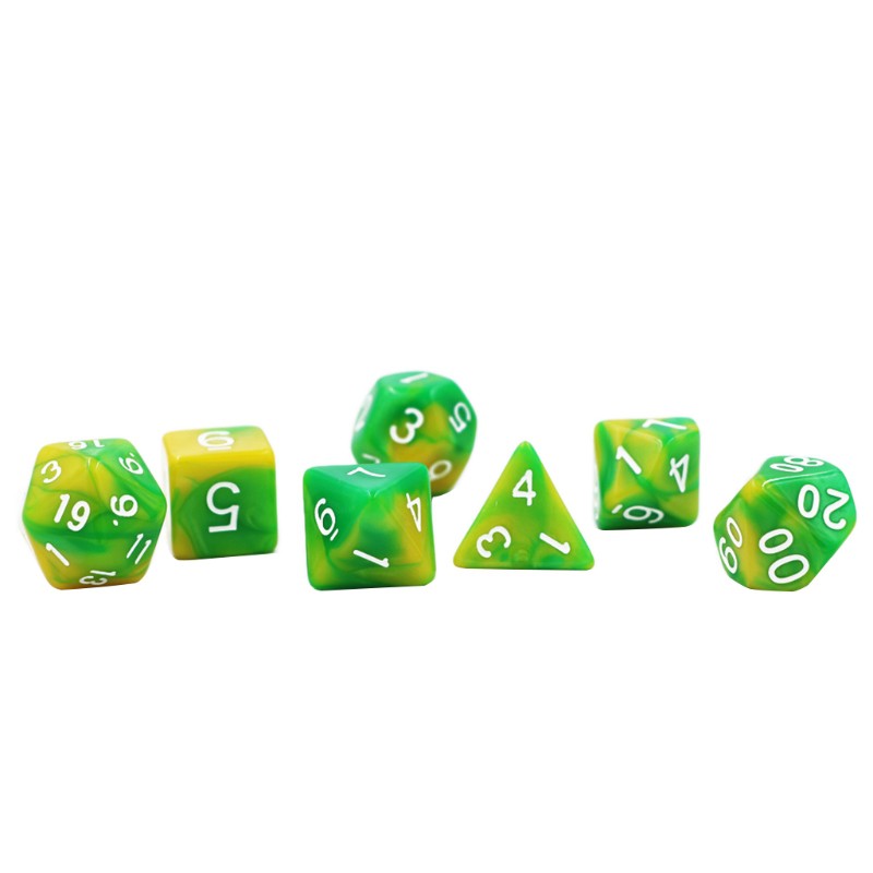 Set 7 xúc xắc acrylic chữ số hình dạng khác nhau dành cho game đóng vai RPG MTG DND