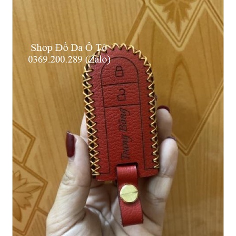 [Sang trọng] Bao da chìa khóa Toyota Rush, Wigo kèm tặng móc khóa, da bò handmade bảo hành 12 tháng