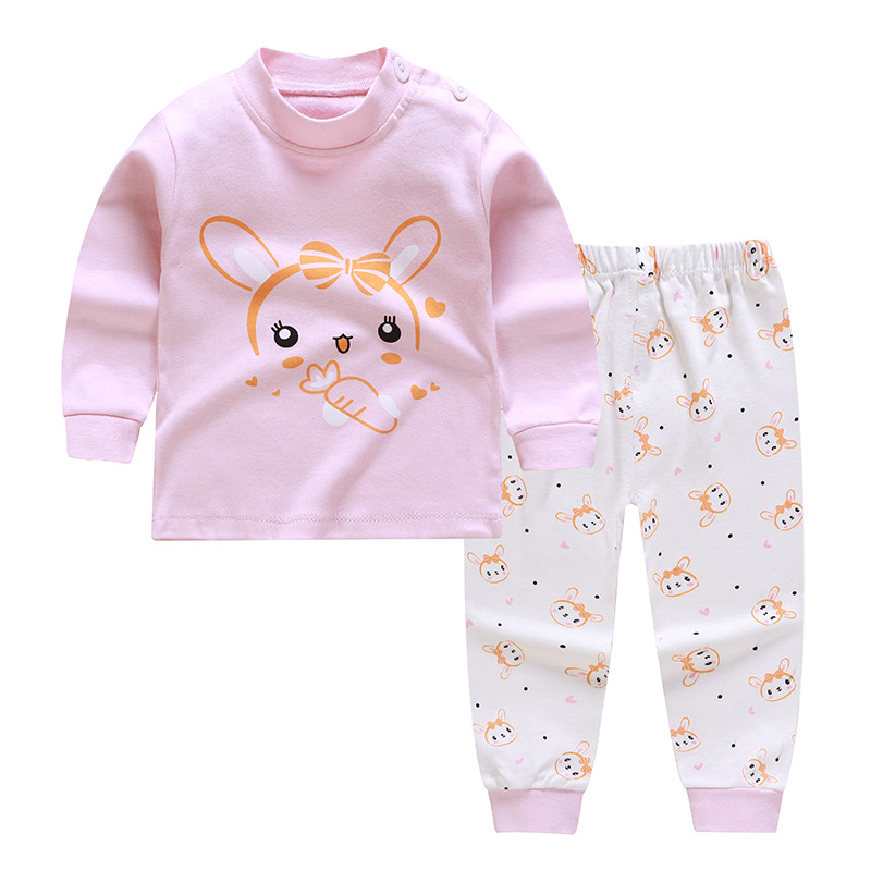 Cartoon Cotton Girl Underwear and pyjamas Baby Clothing Set Đồ Ngủ 2 Món Bằng Cotton Cho Bé Gái 1-6 Tuổi