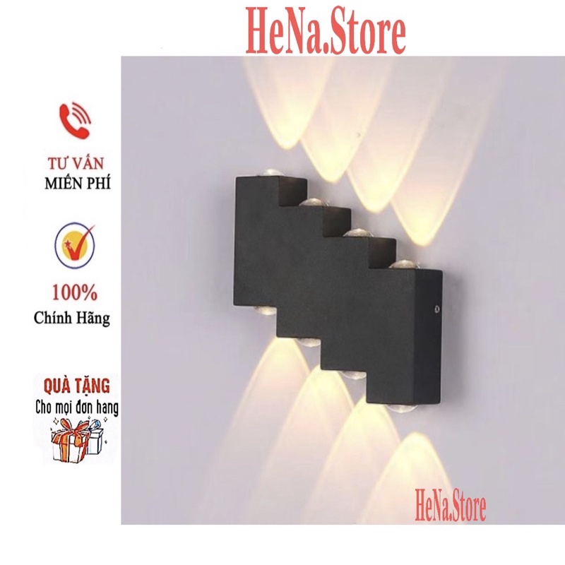Đèn Trang Trí Hắt Tường 2 Đầu Chống Nước Ánh Sáng Vàng 8w