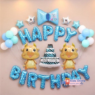 Set bóng trang trí sinh Nhật thôi nôi cho bé tuổi trâu tại nhà tặng kèm bơm keo