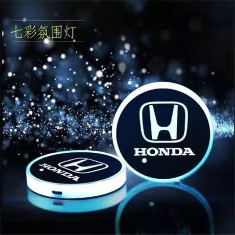 Đế Lót Ly Có Đèn Led Phát Sáng Nhiều Màu Sắc Trang Trí Nội Thất Xe Hơi Toyota Honda Accord Civic