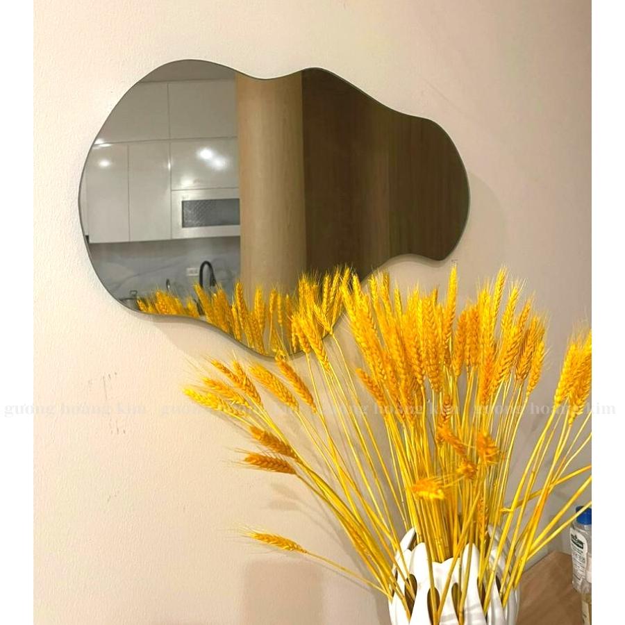 Gương soi toàn thân hình hạt đậu, gương đám mây treo tường, gương cảm ứng led cao cấp kích thước nhỏ MIRRORTOCTOC HK5008