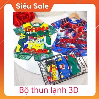 Bộ thun lạnh 3D siêu nhân cho bé trai 8-18kg