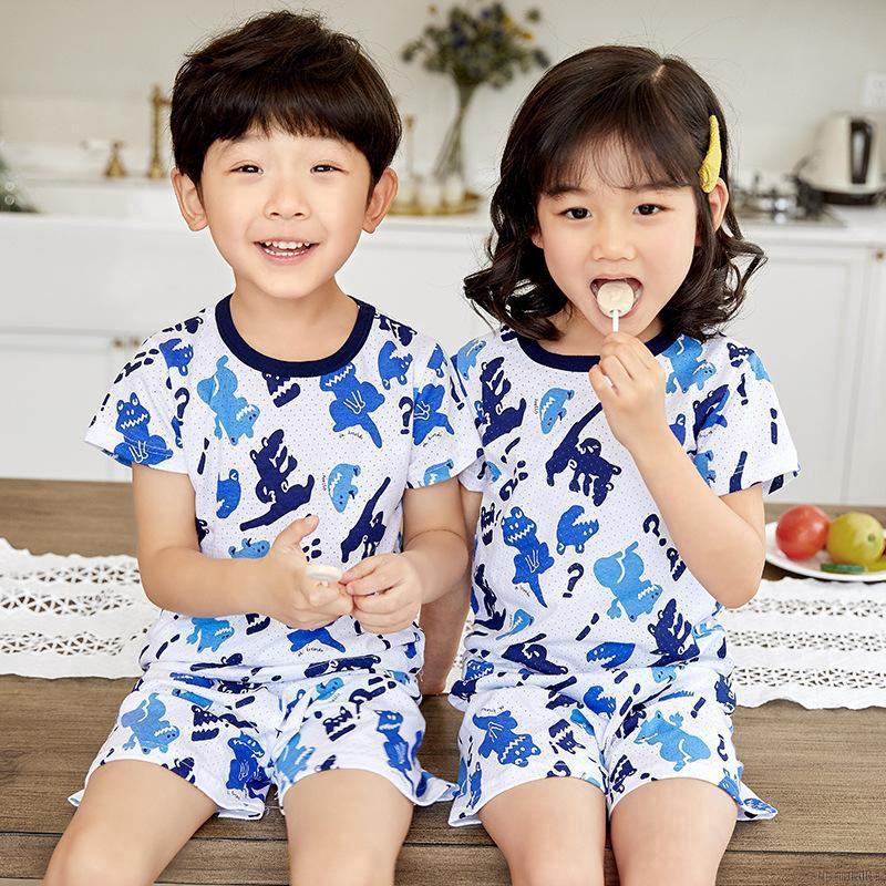 Bộ Đồ Ngủ Pijama Ngắn Tay In Hình Dễ Thương Cho Bé Từ 2-8 Tuổi