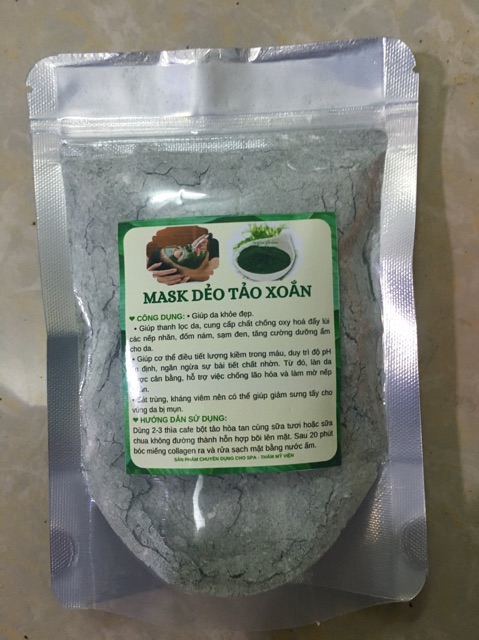 1kg Bột Mask Dẻo Tảo Xoắn Spirulina handmade