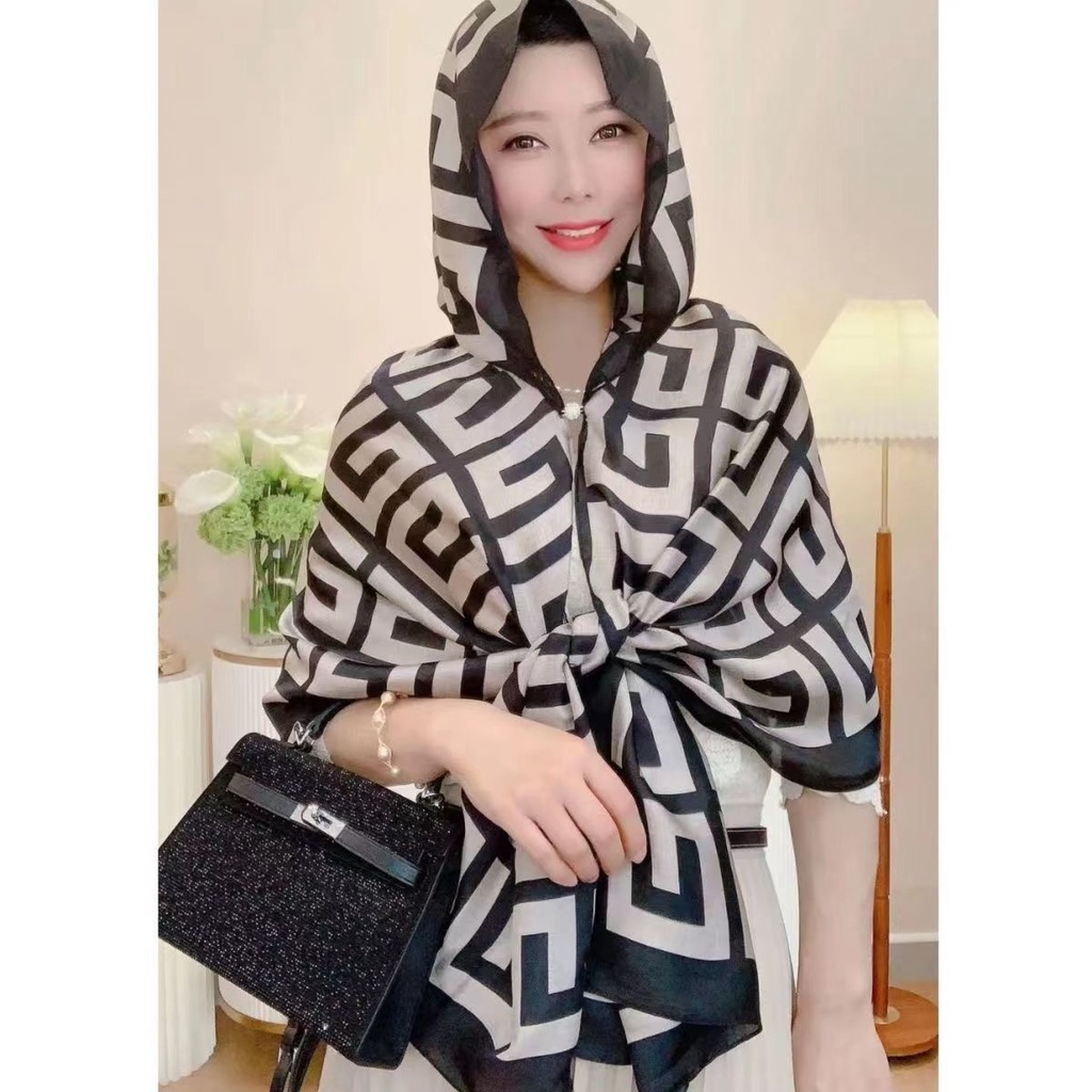 Mũ Trùm Đầu Kiêm Khăn Quàng Cổ Đa Năng Có Khóa Nam Châm Chống Tia Uv Phong Cách Mới