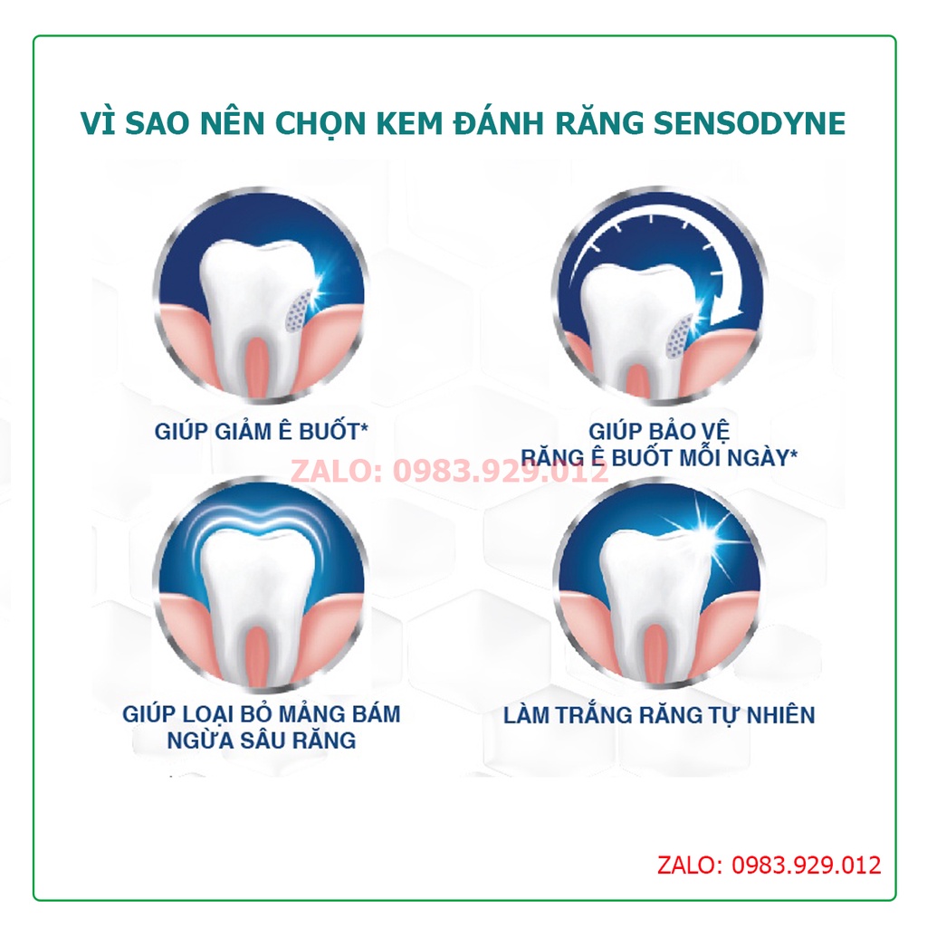Kem đánh răng Sensodyne của Mỹ giảm ê buốt, bảo vệ men răng Repair &amp; Protect, Pronamel, Rapid Action