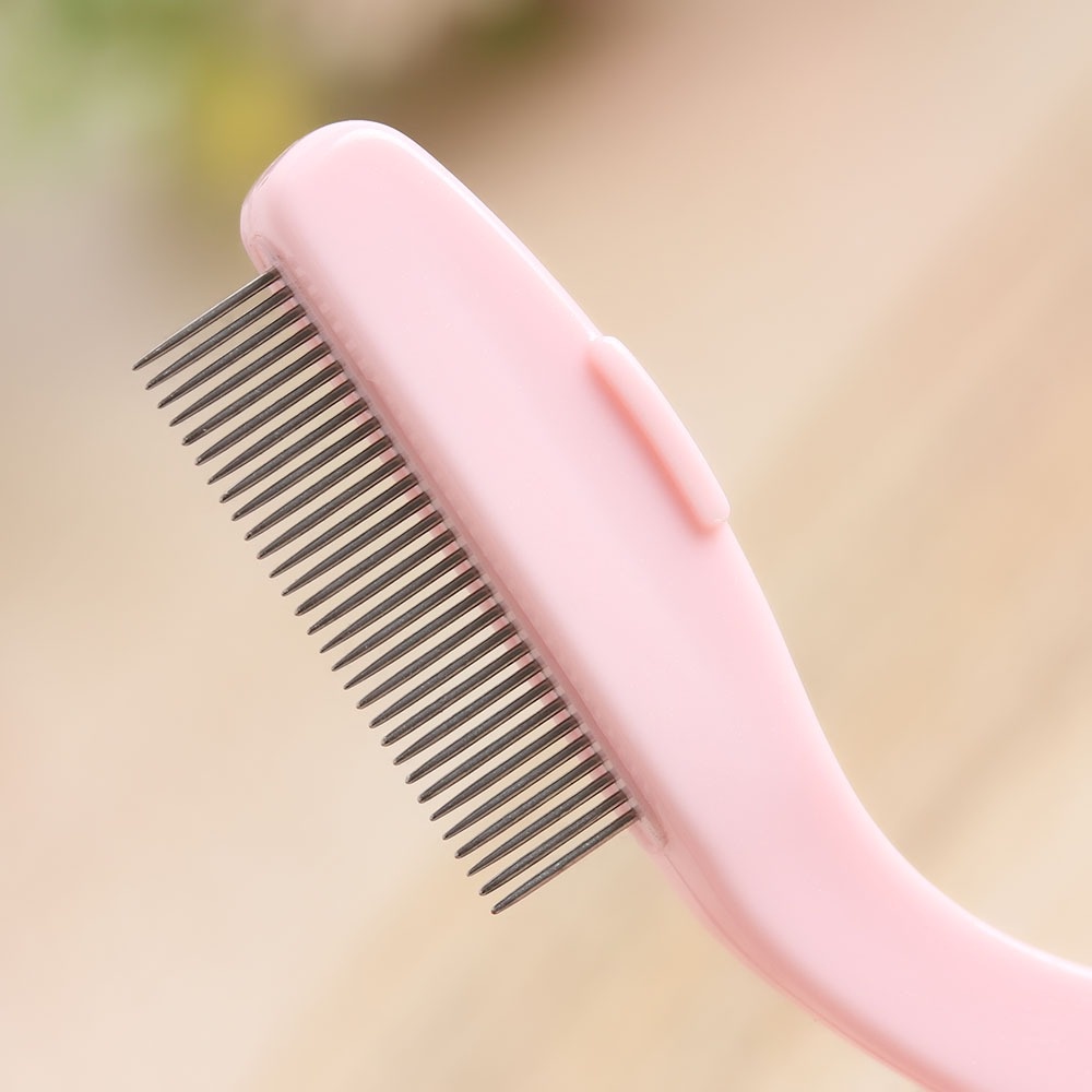 Lược Chải Lông Mi/Lông Mày Màu Đen Có Răng Kim Loại Dễ Dàng Tách Rời Và Uốn Cong Trang Điểm Làm Đẹp