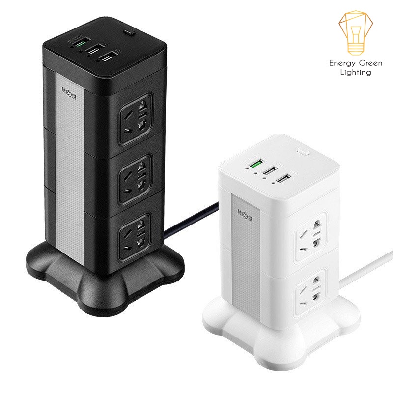 Ổ Cắm Điện Đứng Energy Green Lighting JZB-A2,3,4 - Tích Hợp Đèn Chiếu Sáng - 3 Mức Sáng - Pin Sạc Tích Điện