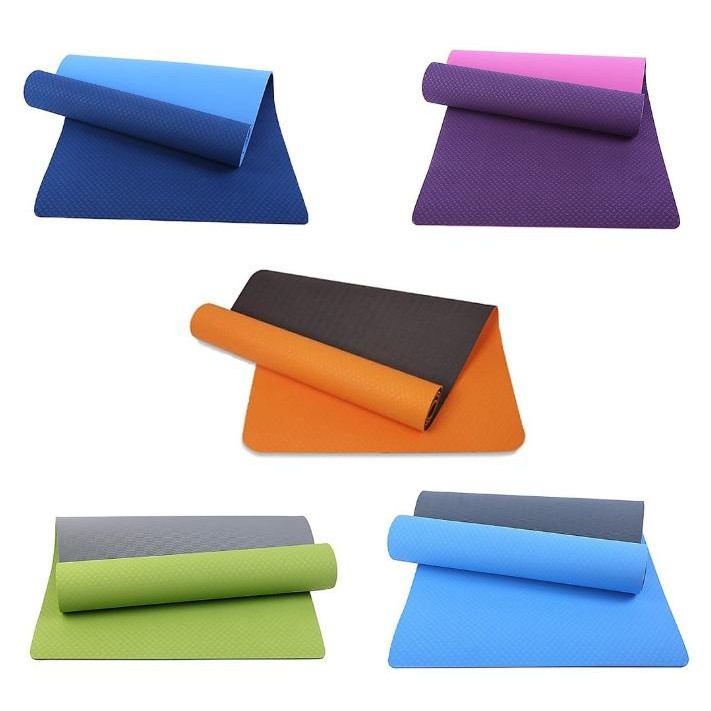 [Loại đẹp] THẢM TẬP YOGA - GYM- THỂ DỤC TPE 2 LỚP SIÊU BỀN CHỐNG THẤM CHỐNG TRƠN TRƯỢT BẰNG CAO SU NON LOẠI DÀY