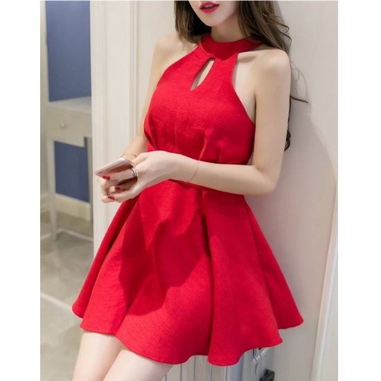 SP6815 Đầm xòe yếm nữ sát nách cao cấp hàng nhập