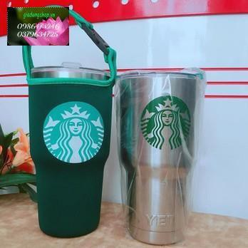 BÌNH GIỮ NHIỆT - LY GIỮ NHIỆT INOX THÁI LAN STARBUCK + 2 ỐNG HUT + TÚI CHỐNG SỐC  [ mua nhiều giảm giá ]]