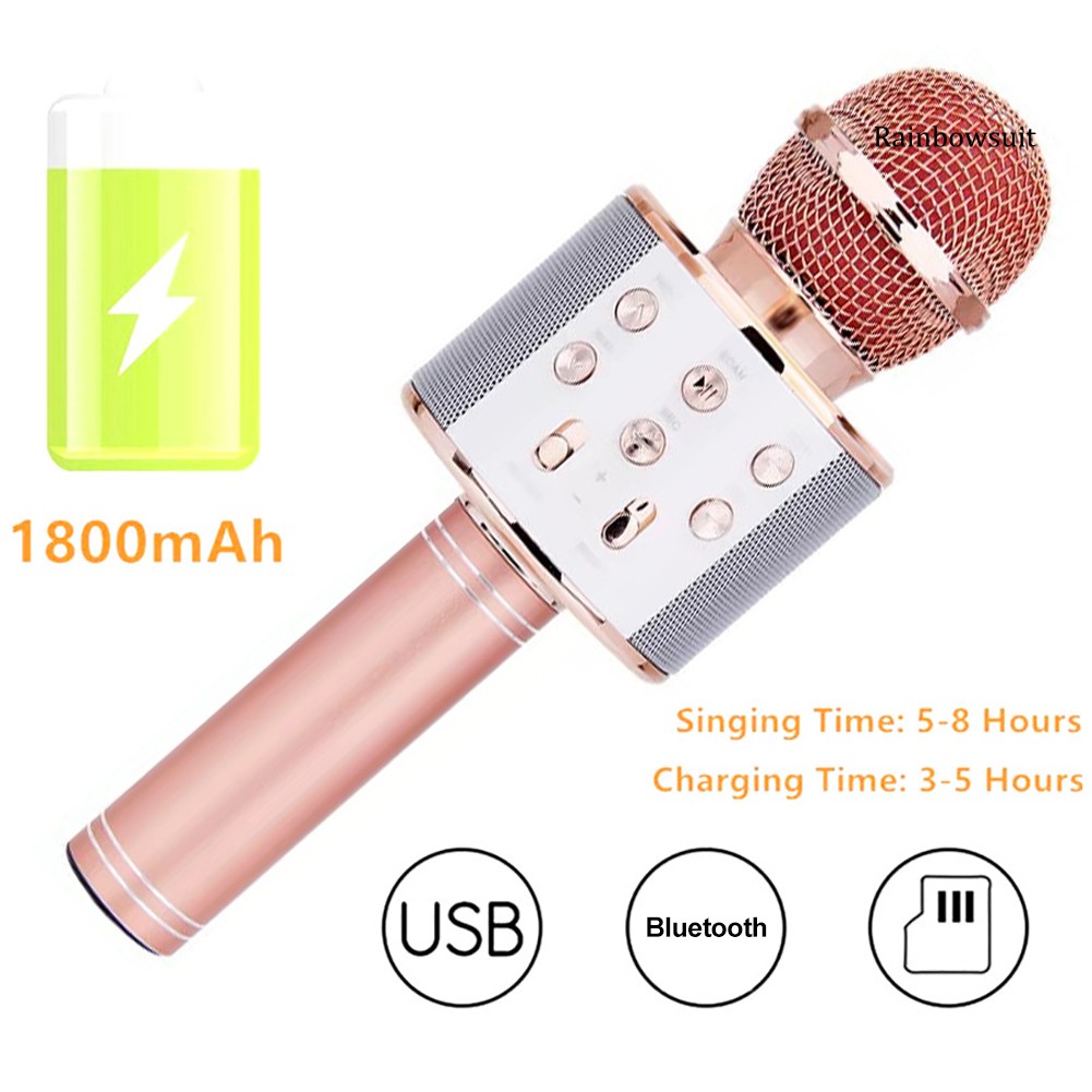 Micro Không Dây Bluetooth Cầm Tay Dùng Hát Karaoke Cao Cấp Rb-Ws858