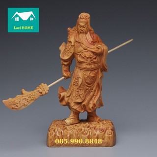 Tượng trang trí gỗ Hoàng Dương cao cấp, tượng phật phong thủy - Trường tồn cùng thời gian M1-Quan Vũ