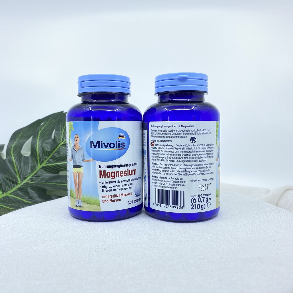 Đồ uống Mivolis Magnesium lọ 300 viên Chuẩn Đức