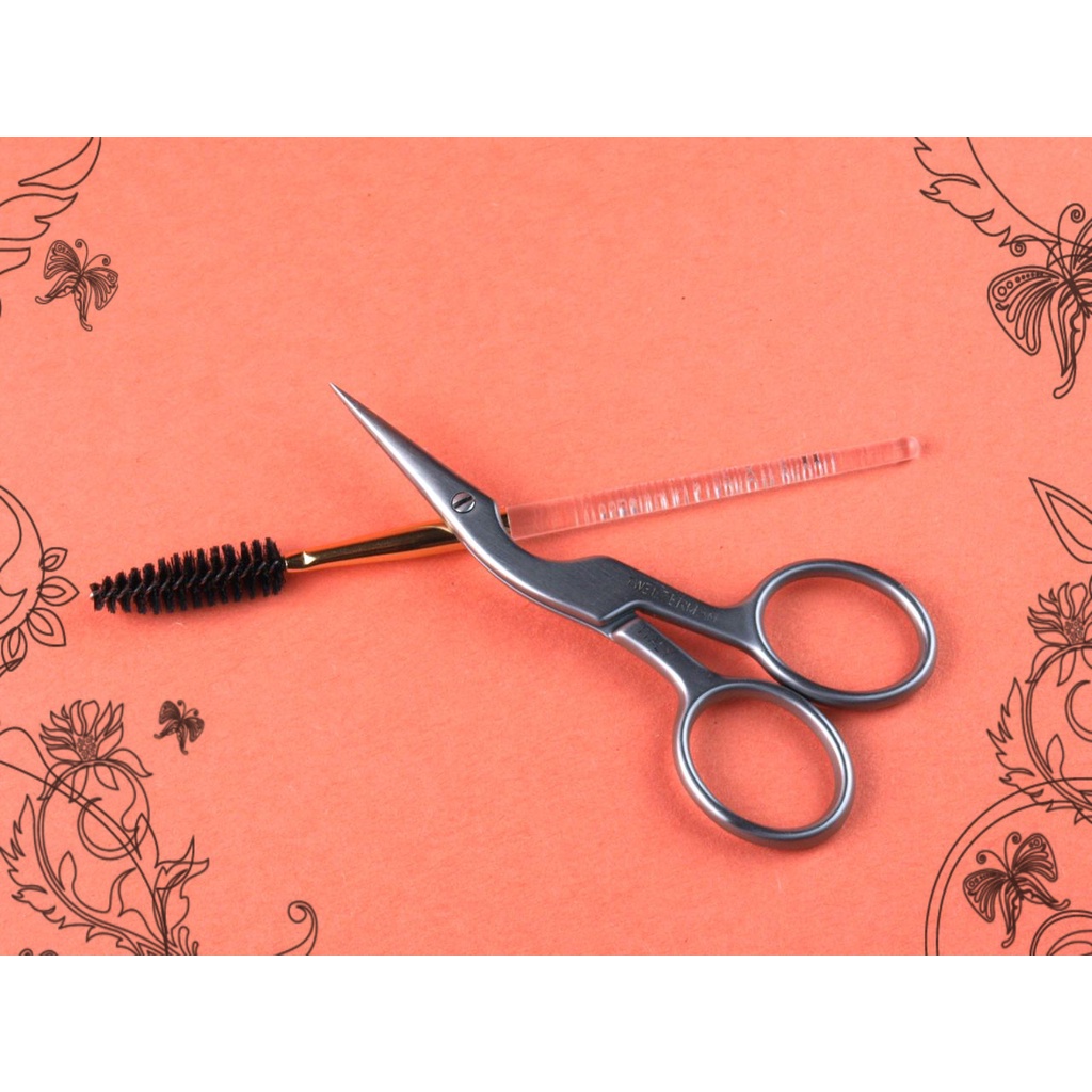 Tweezerman - Dụng cụ tỉa lông &amp; chải định hình khuôn mày Tweezerman Brow Shaping Scissord &amp; Brush