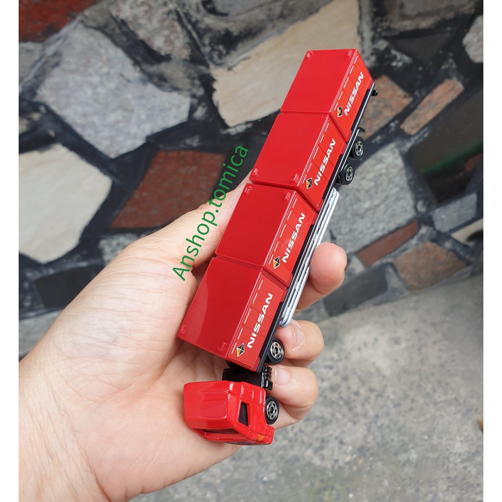 Mô hình xe tải chở hàng  to mica Nhật Bản Hino Profia Trailer Nissan CONTAINER No144