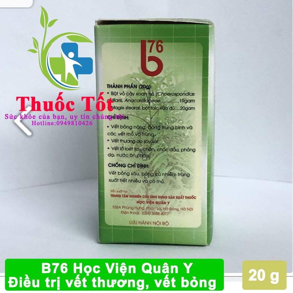 Kem bôi bỏng b76 Học Viện Quân Y