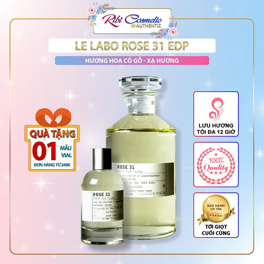 Nước Hoa ʟᴇ ʟᴀʙᴏ Rose 31 Hương Hoa Hồng Nồng Nàn Thanh Lịch Quyến Rũ Thu Hút Ribicosmetics