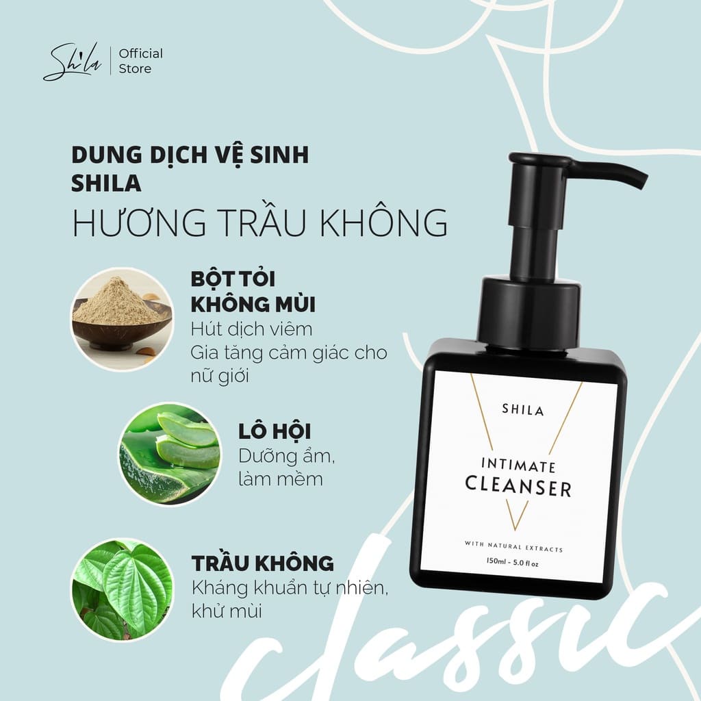 [CHÍNH HÃNG SHILA] DUNG DỊCH VỆ SINH PHỤ NỮ SHILA TRẦU KHÔNG 150ML  - DUNG DỊCH VỆ SINH