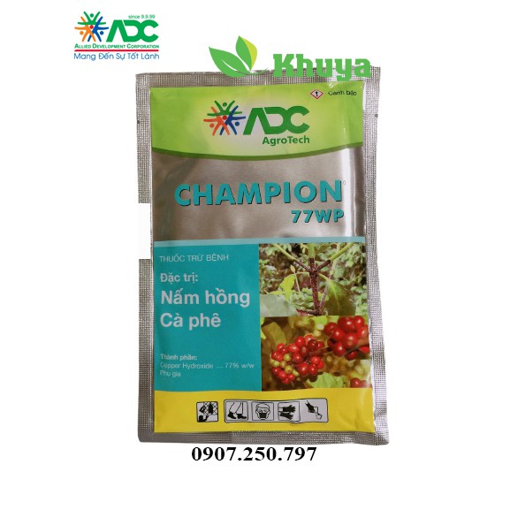 Thuốc trừ bệnh ADC Champion 77WP gói 100gr Đặc trị nấm hồng và thán thư