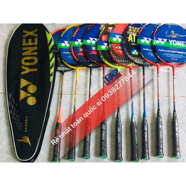 Sản phẩm mới Vợt yonex Đan cước sẵn carbon túi to + cuốn cán vợt