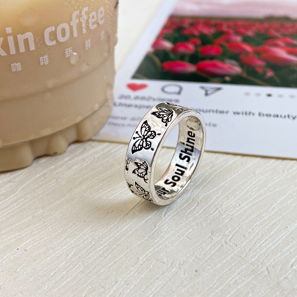 Nhẫn Bạc Hình Bướm Thời Trang Cổ Điển Cho Nữ