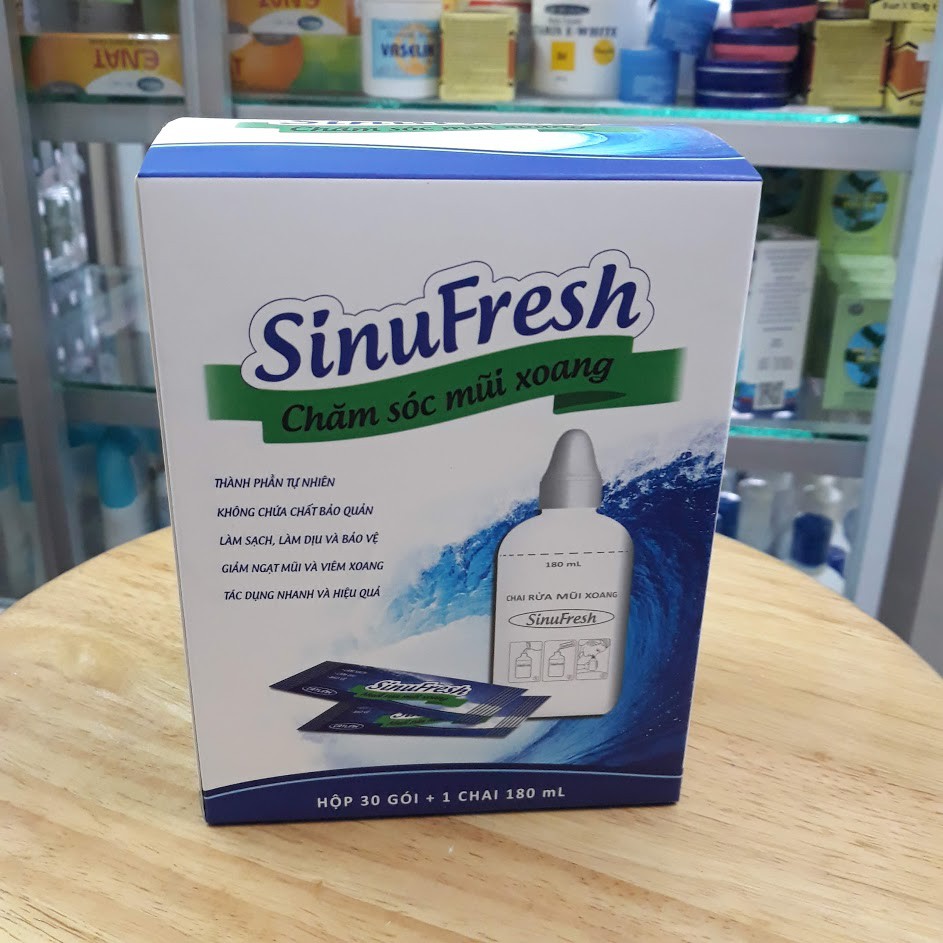 Bình rửa mũi CÁT LINH SinuFresh Kèm 10 - 30 Gói Muối hiệu quả cao hàng chính hãng công ty cát linh