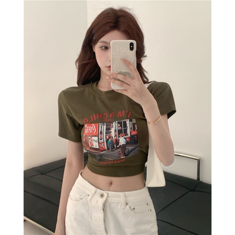 Áo thun croptop Child, áo kiểu nữ tay ngắn ôm body