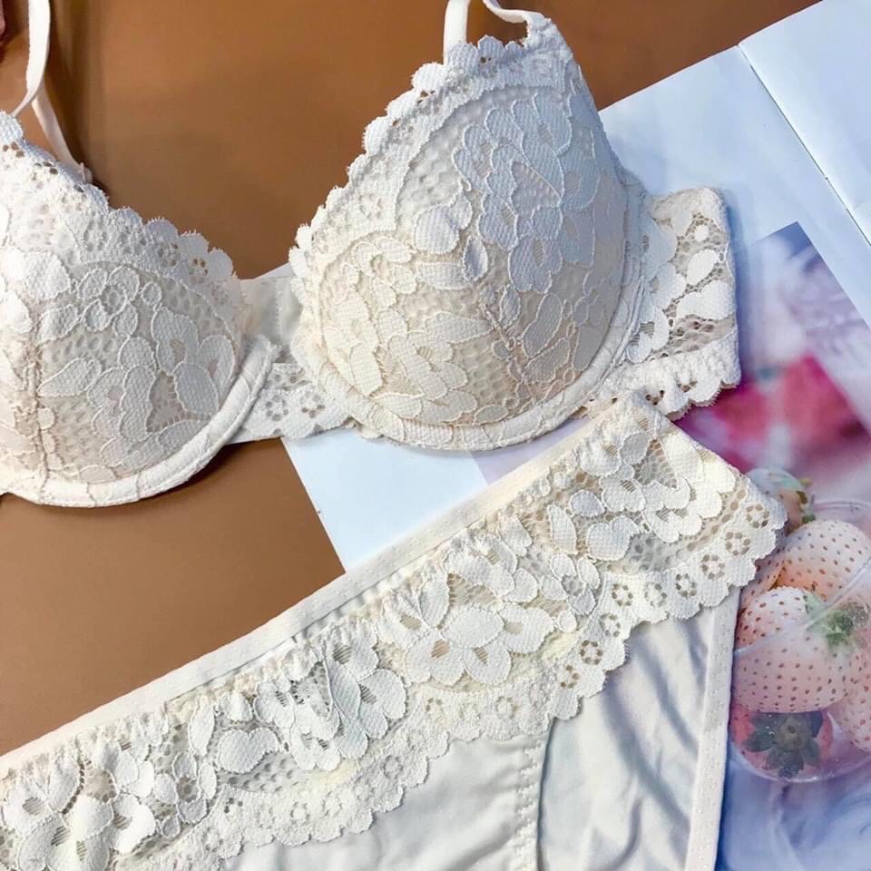 Bộ đồ lót nữ Embra ren mỏng cánh hoa có gọng cao cấp EBB66