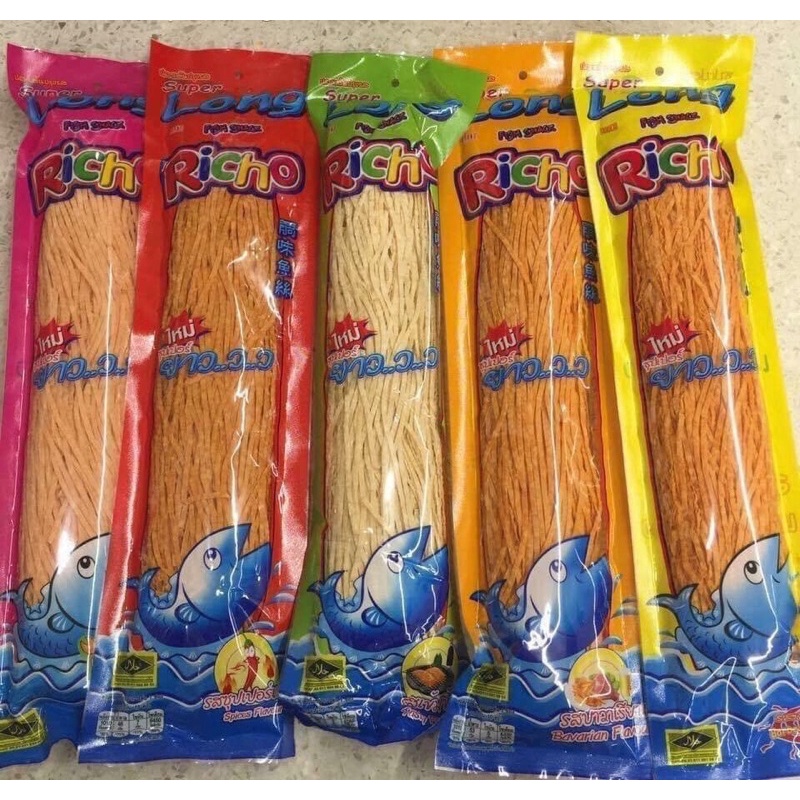 KHÔ CÁ SỢI THÁI LAN [GÓI BỰ CHÀ BÁ][HÀNG THÁI] KHÔ CÁ SẤY SỢI SUPER LONG FISH SNACK RICHO THAILAND
