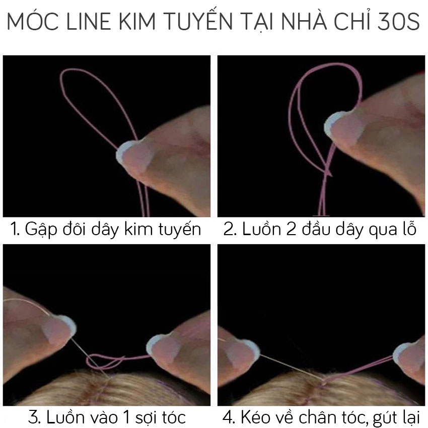 Tóc kim tuyến trang trí cho tóc, Set 120 sợi kim tuyến nối tóc trang trí cho tóc TG3