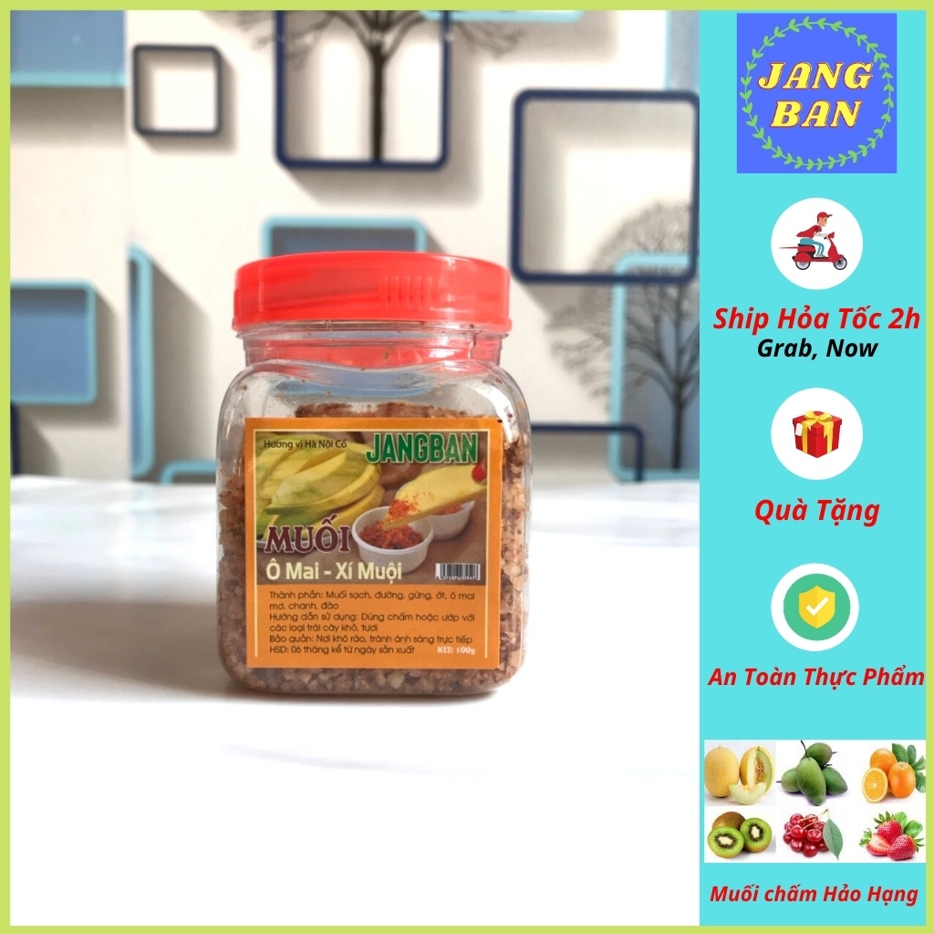 100gr Muối ÔMai, Xí Muội Thơm Ngon Hương Vị Hà Nội Cổ chấm hoa quả siêu ngon,JANGBAN Ăn Vặt HN